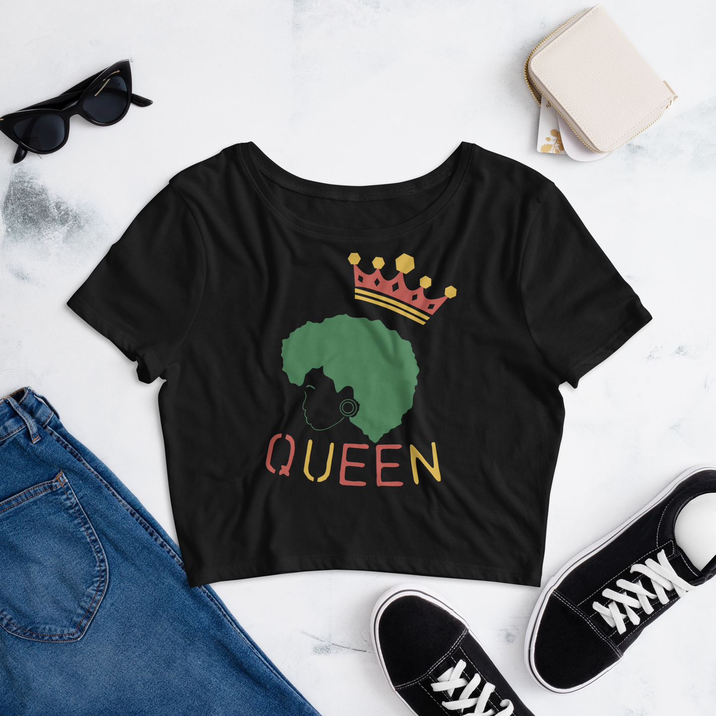Juneteenth Queen Crop Tee