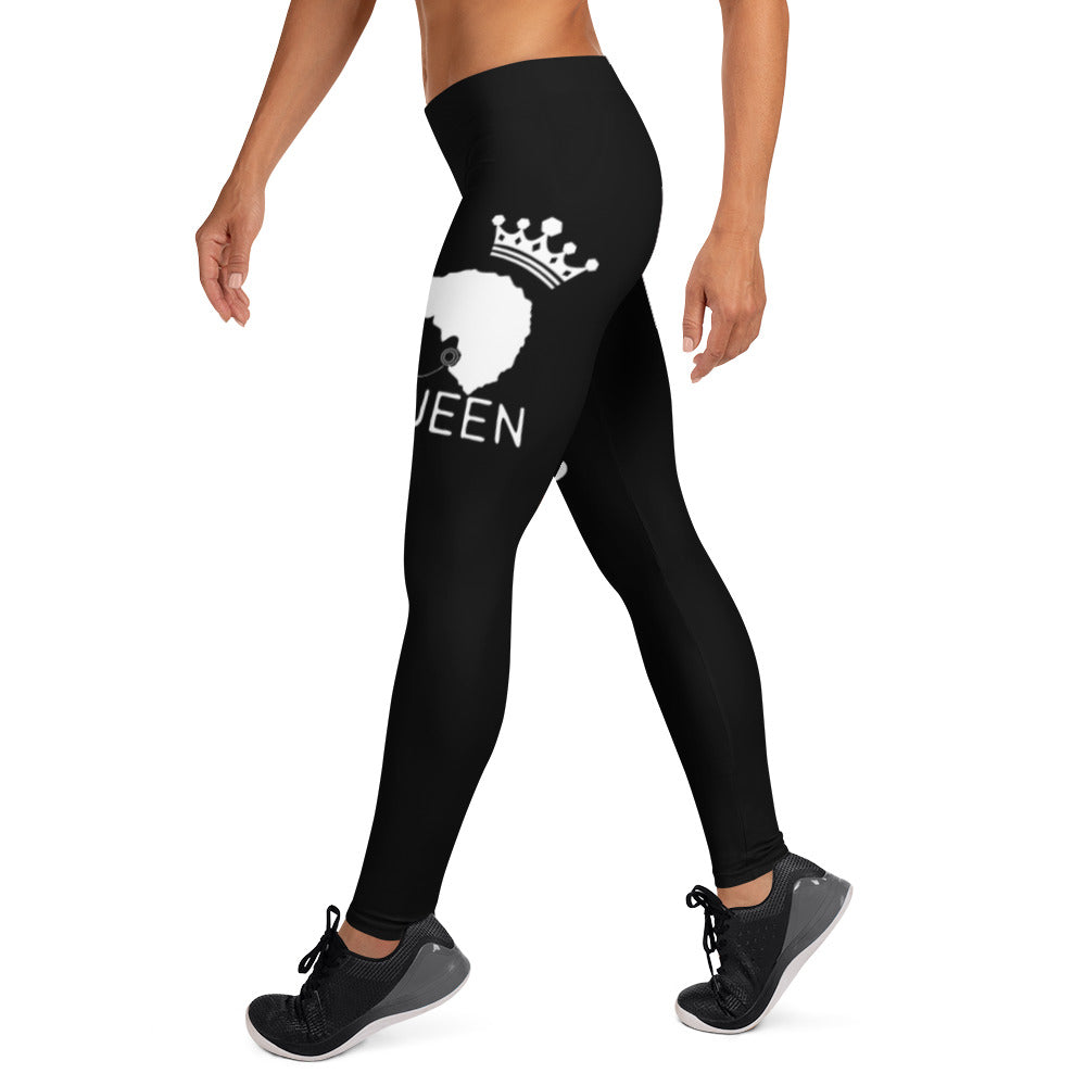 Black Queen Leggings (white logo)