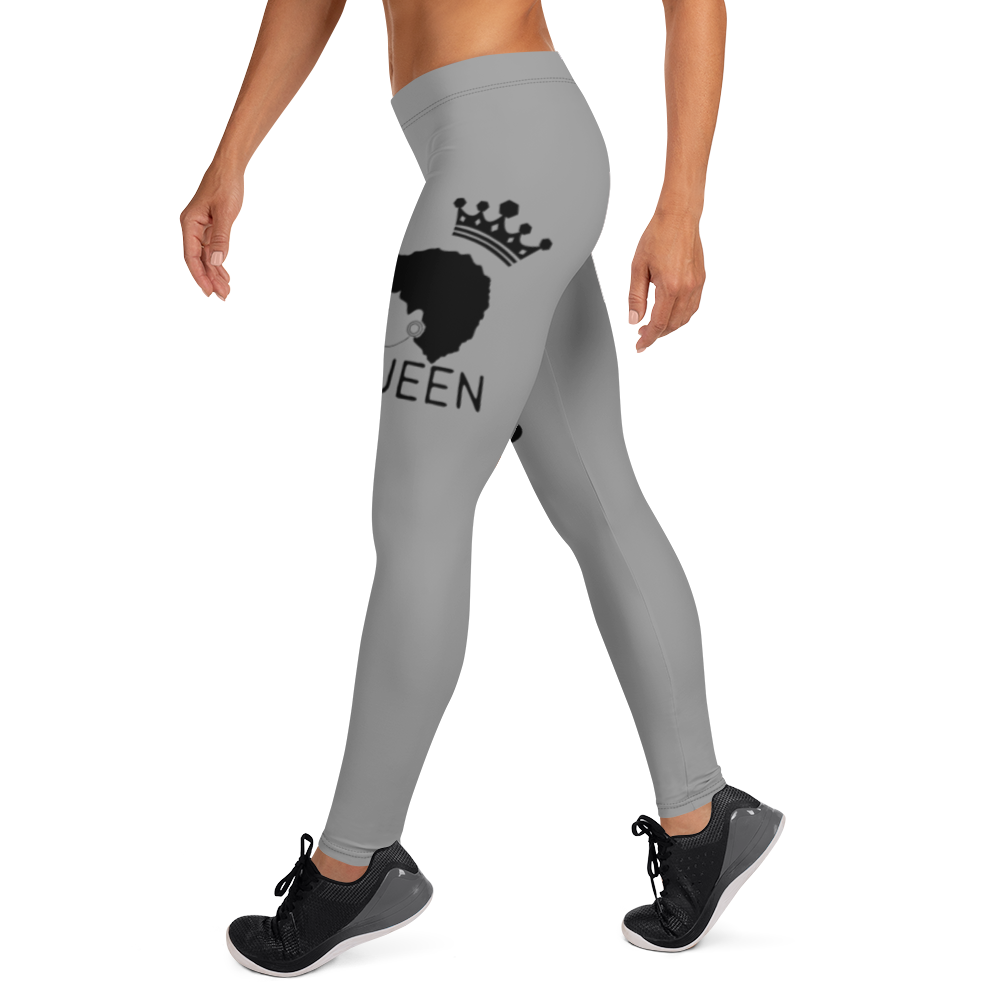 Gray Queen Leggings (black logo)