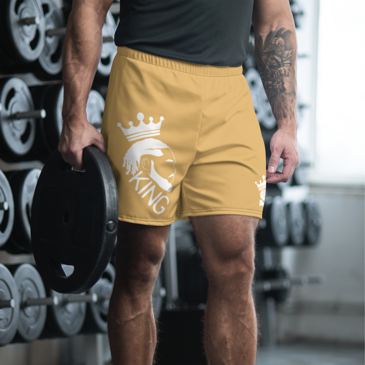 Tan King Shorts (white log)