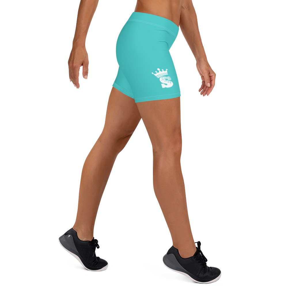 Turquoise Queen Shorts (white logo)