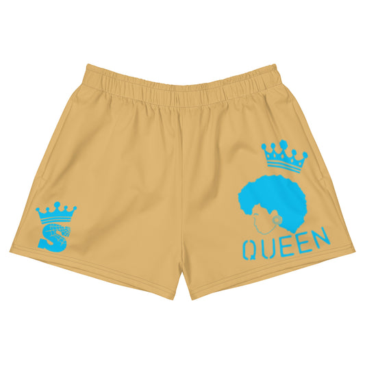 Tan Queen Shorts (light blue logo)