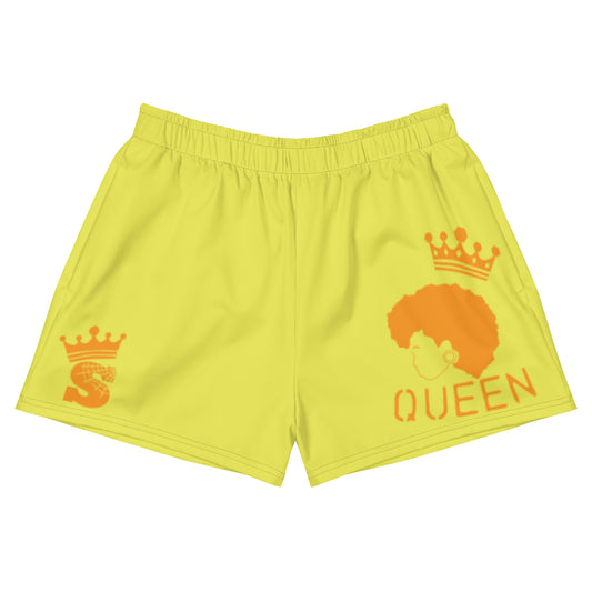 Yellow Queen Shorts (orange logo)