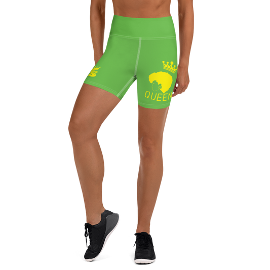 Green Yoga Shorts (yellow logo)