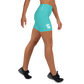 Turquoise Queen Yoga Shorts (white logo)