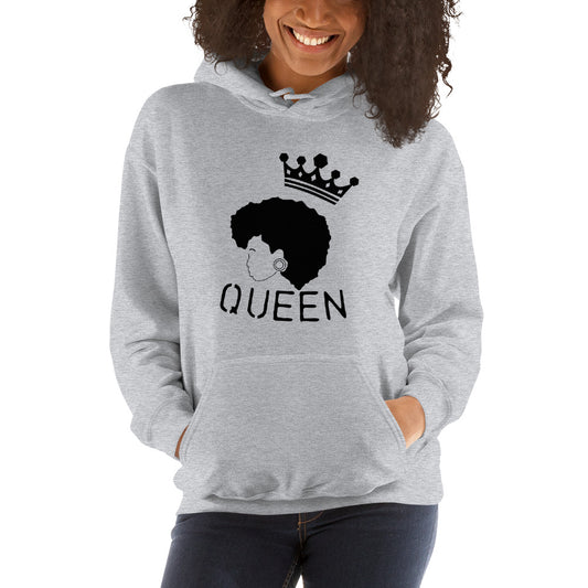Gray Queen Hoodie (black logo)